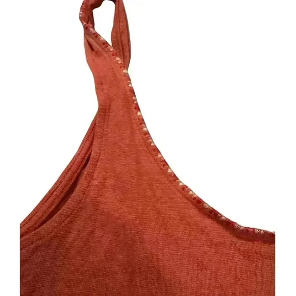 🆕 NWT Free People Back to Basics Rust Orange Embroidered Tank Sz S - Picture 3 of 4